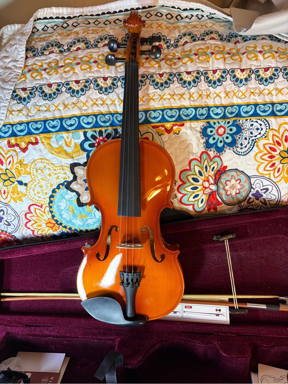 Classic Orange-Brown Violin with Case